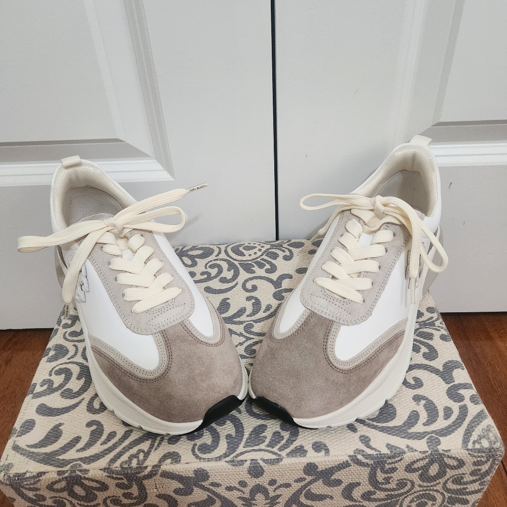 Tory Burch Good Luck Trainer Suede Sneakers Size 8.5 - Picture 4 of 5